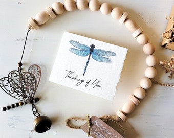 DRAGONFLY WINDCHIME gift box, thinking of you, encouragement, thank you, happy birthday, retirement, when dragonflies appear angels are near