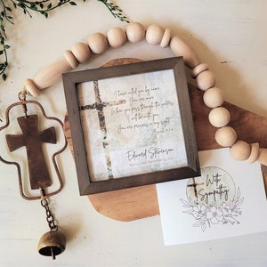 MEMORIAL GIFT, cross painting +cross chime, Christian religious sympathy gift, scripture Isaiah 43 I have called you by name, loss loved one