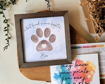 A best friend is never forgotten pet memorial, Pet loss gift, Personalized cat or dog memorial, Loss of dog sympathy, Rainbow Bridge Poem