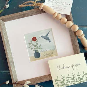 A BEAUTIFUL SOUL is never forgotten, loss of father | mother, hummingbird sympathy gift, personalized memorial art, 5&quot; painting in 10&quot; frame