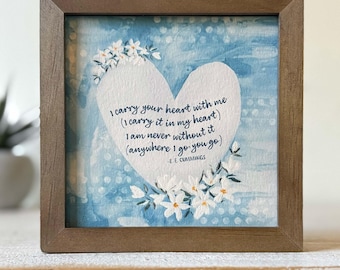 Memorial / Sympathy Painting (5.75") & Personalized Card, Optional Chime and/or Necklace: EE Cummings Quote
