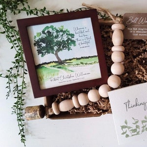 PERSONALIZED OAK TREE watercolor sympathy gift, memorial for loss of father grandfather brother, a trail of beautiful memories, 5.5 framed image 4