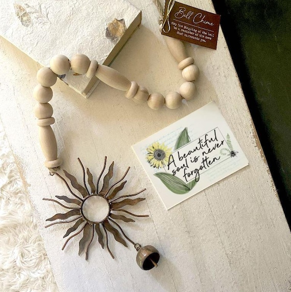 Memorial Sunburst 30" Bell Chime & Personalized Card - Etsy