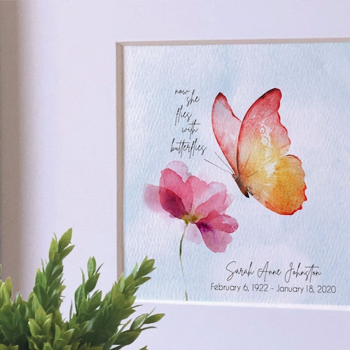 Now She Flies With Butterflies Personalized Memorial Garden - Etsy