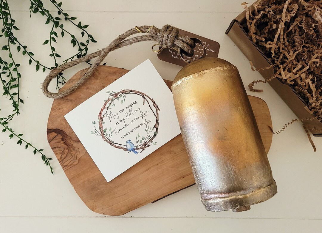 Bell Chime Sympathy Gift Large 8 Bell, Iron Nana Bell / Cow Bell With