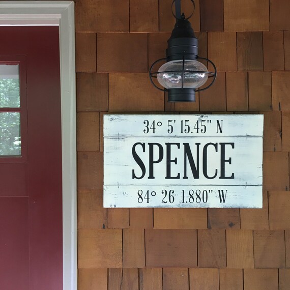 Family Name Sign 24 X 14 Wood Sign Latitude Etsy