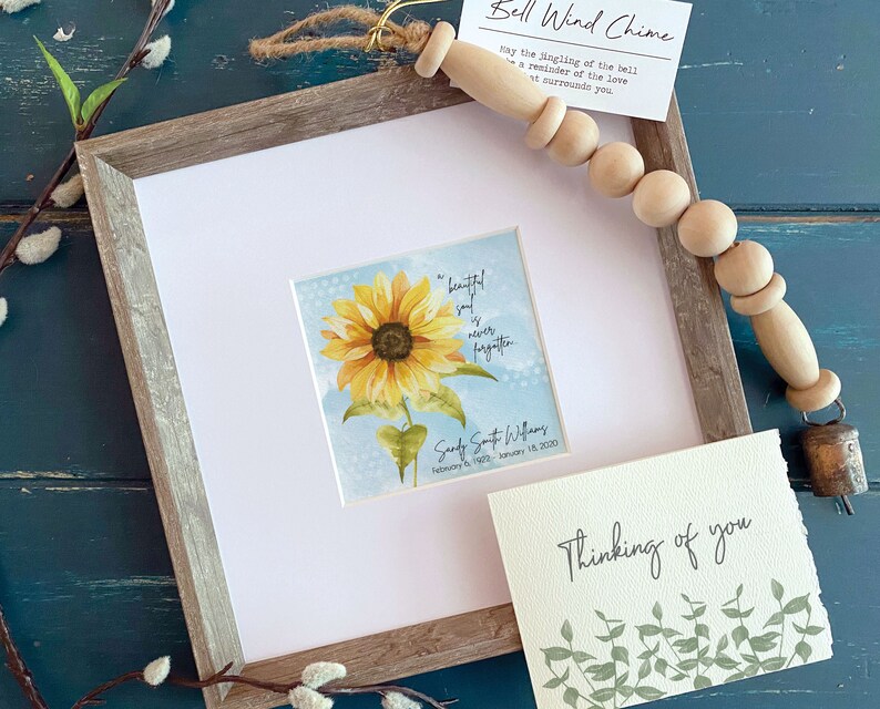 SUNFLOWER MEMORIAL GIFT Personalized Painting Sympathy Loss Etsy