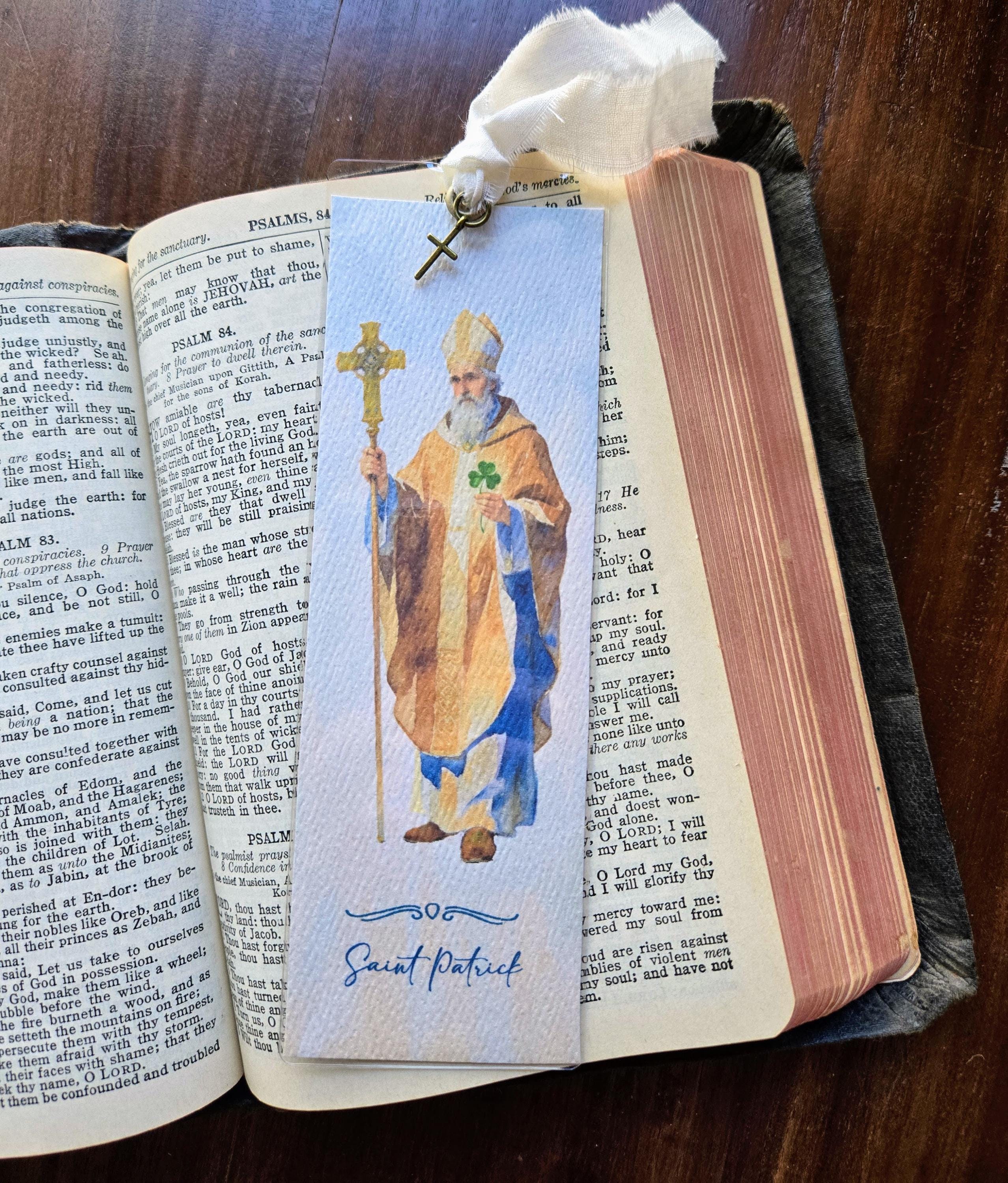 Personalizable Male Patron Saints Watercolor Bookmark & Gift Card ...