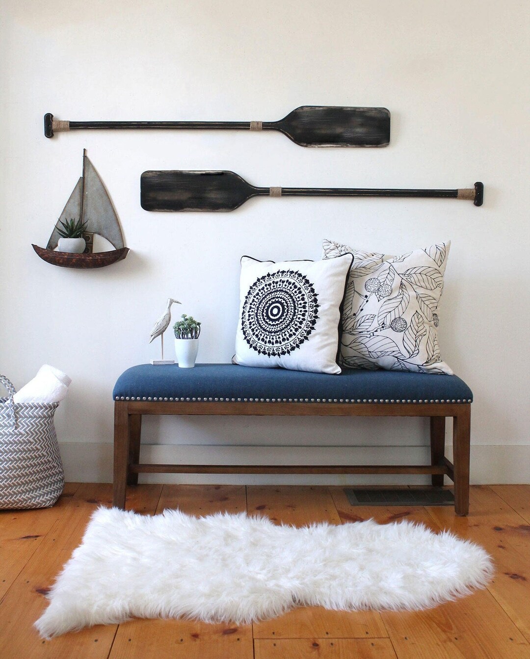 OARS WALL DECOR, Pair of Oars, 2 Oars 48x5, Decorative Oars, Painted