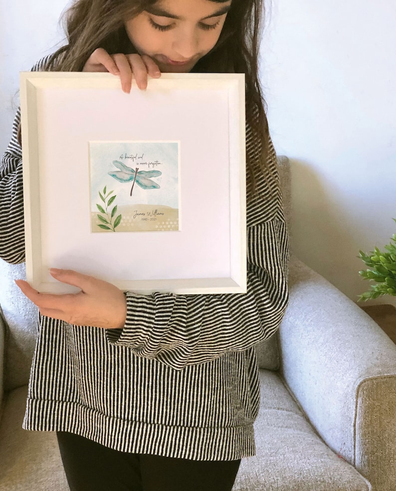 5 painting sympathy dragonfly painting personalized 10 frame a beautiful soul is never forgotten DRAGONFLY MEMORIAL GIFT