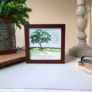 PERSONALIZED OAK TREE watercolor sympathy gift, memorial for loss of father grandfather brother, a trail of beautiful memories, 5.5 framed image 7