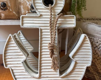 Distressed Metal Anchor 24x18": Beach / Lake Life Wall Decor