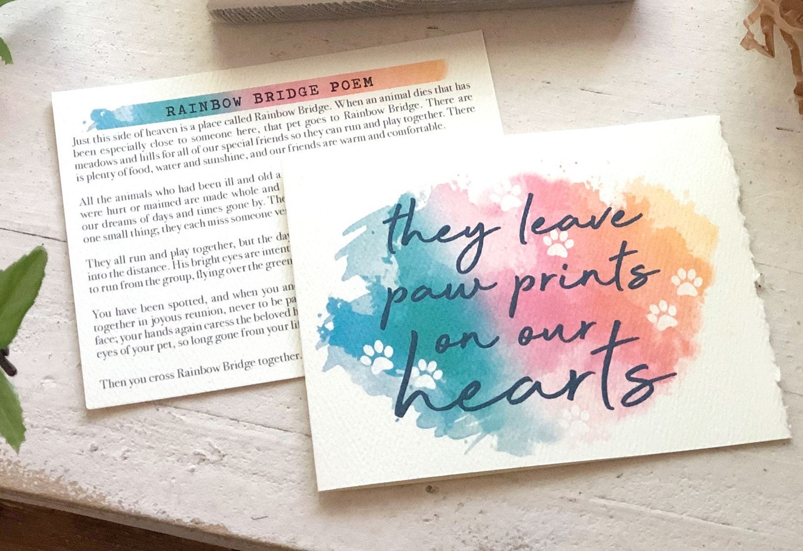 RAINBOW BRIDGE SYMPATHY Gift Pet Personalized Dog / Cat - Etsy
