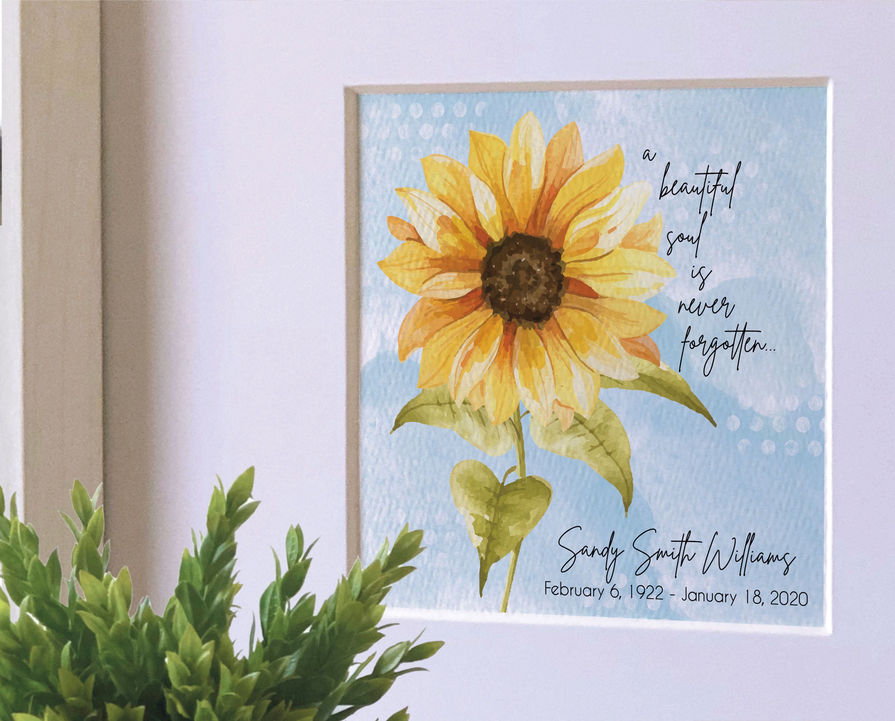SUNFLOWER MEMORIAL GIFT personalized painting sympathy for Etsy