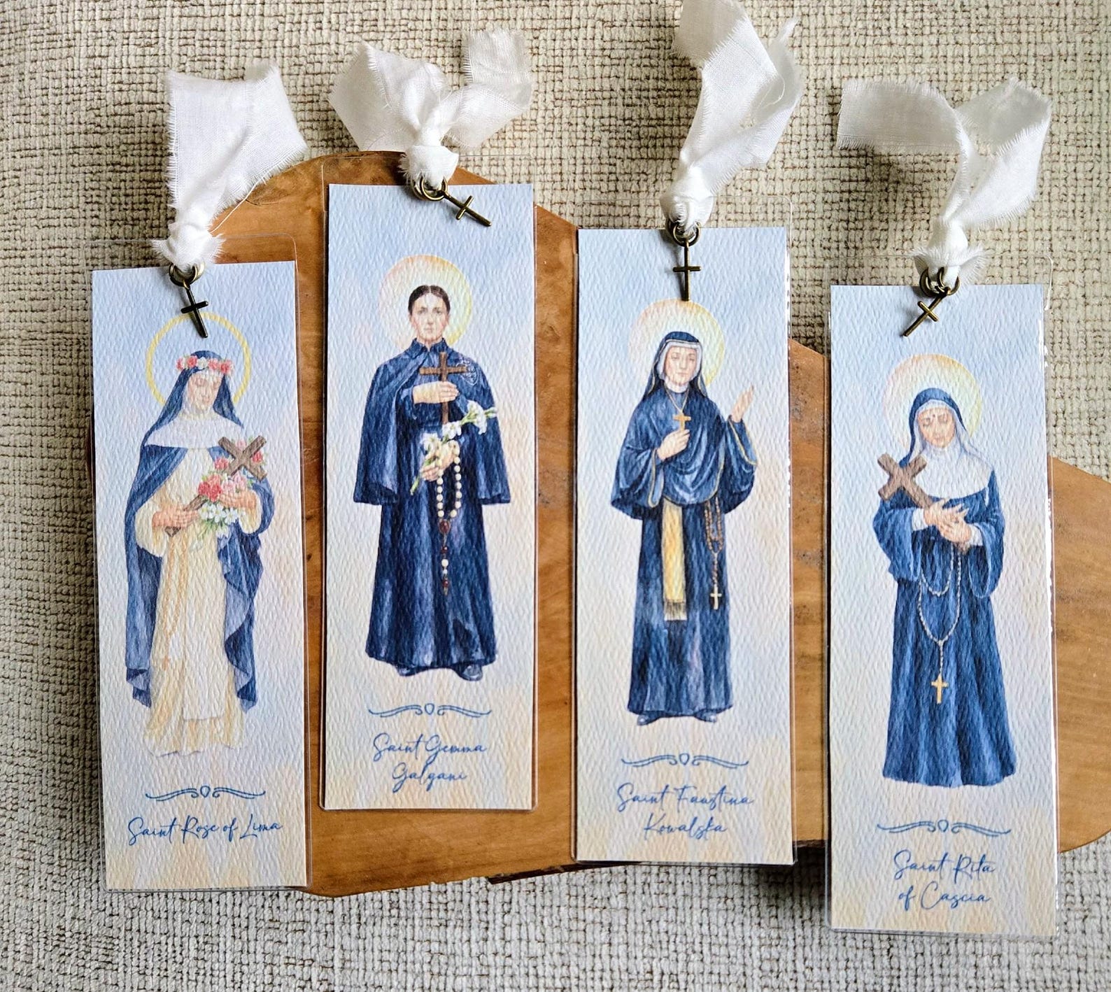 Personalizable Female Patron Saints Watercolor Bookmark & Gift Card ...