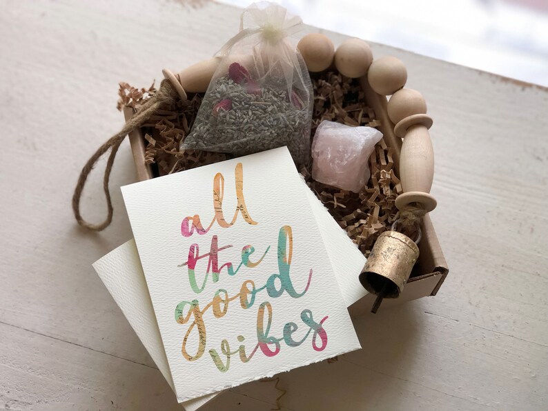 GOOD VIBES ONLY gift box 4-5 pc thinking of you care ...