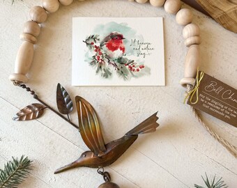 Hummingbird 30" Bell Chime, Christmas Gift with Personalized Card - Let Heaven & Nature Sing