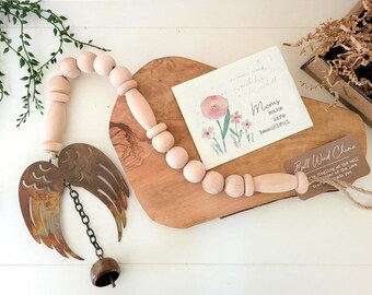 ANGEL WINGS bell chime ornament gift, mother's day gift for mom, angel mother birthday gift