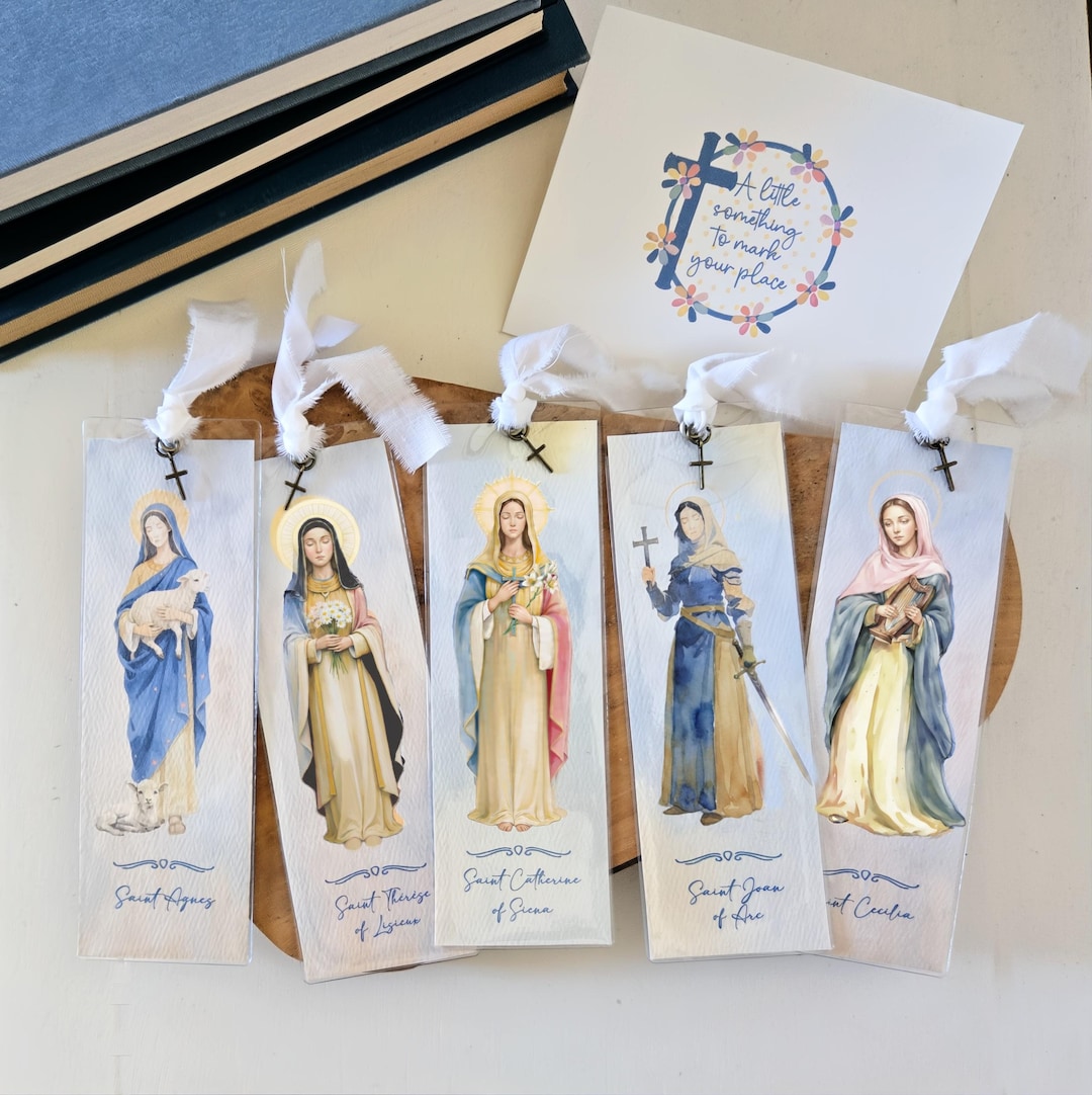 Personalizable Female Patron Saints Watercolor Bookmark & Gift Card ...