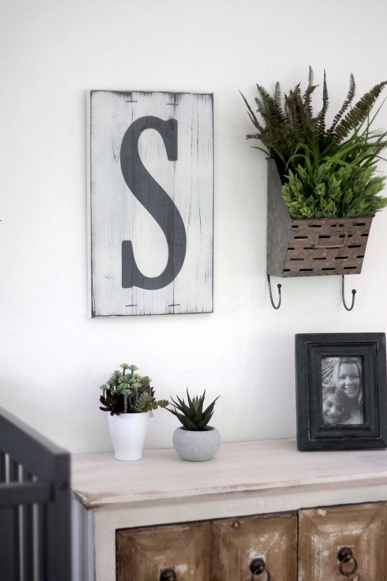 RUSTIC WOOD LETTER 18x10.5 Letter Wall Art Etsy