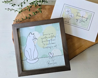 Loss of Cat Personalized Painting with Gift Card: 5.5" framed art and optional nana bell chime