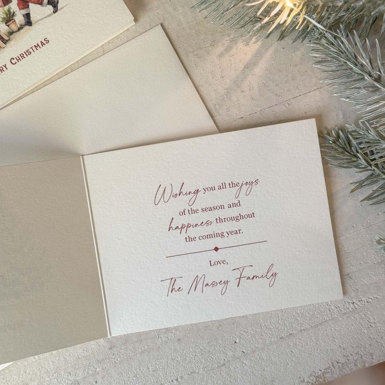Winter Bird Christmas Cards Set of 8 - Optional Saying / Signature Inside Cards, 5.5x4.25" image 5