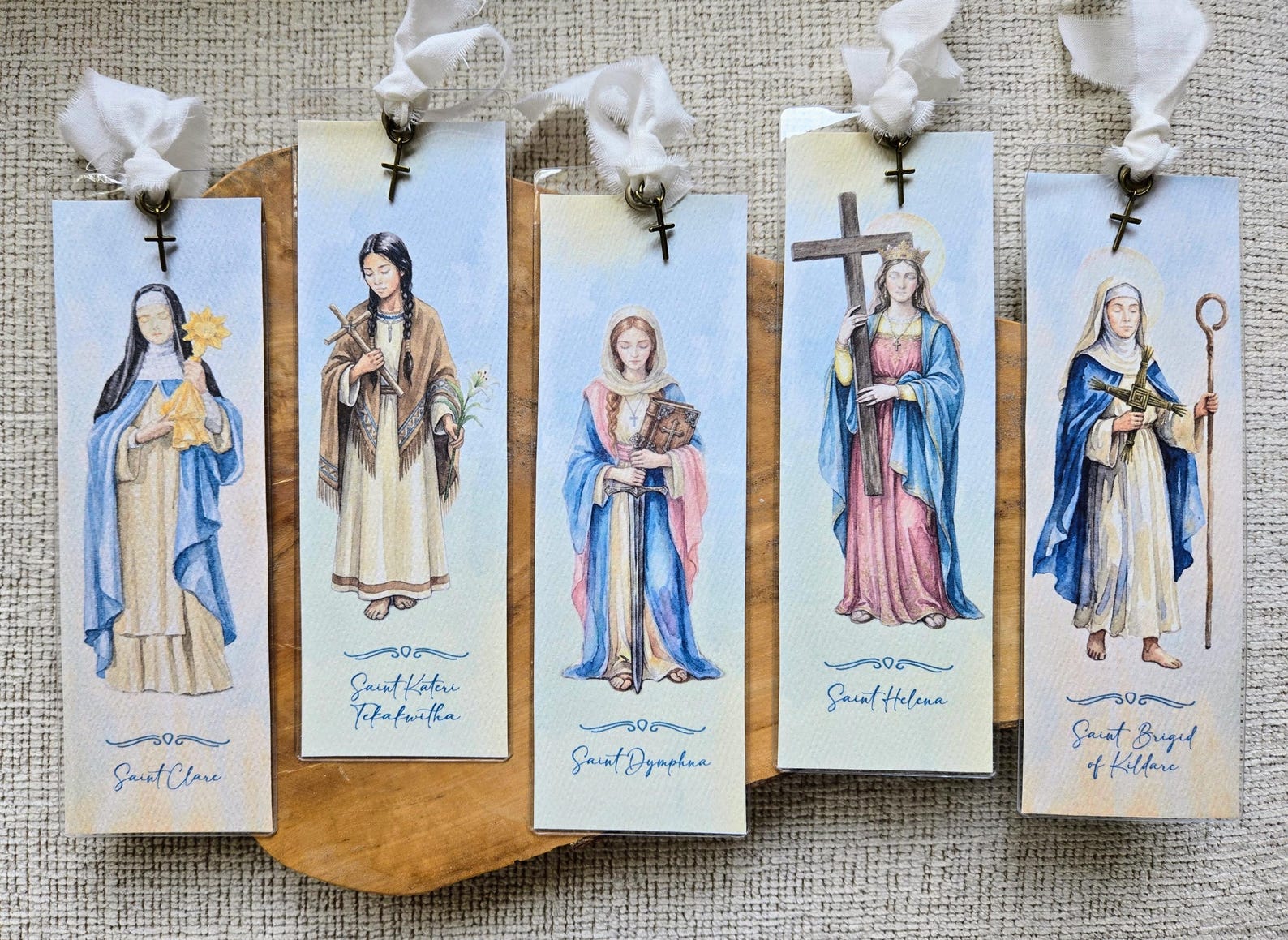 Personalizable Female Patron Saints Watercolor Bookmark & Gift Card ...