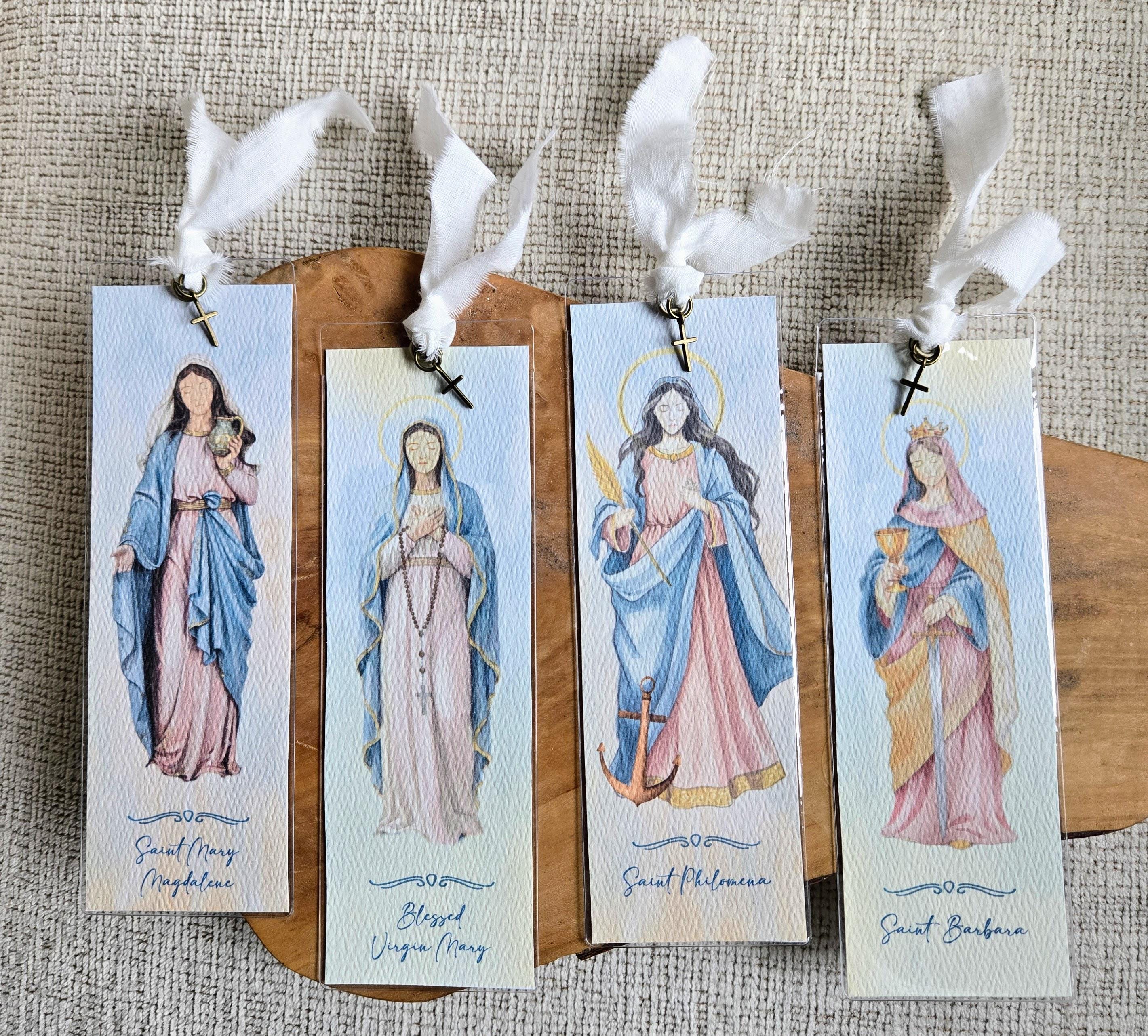 Personalizable Female Patron Saints Watercolor Bookmark & Gift Card ...