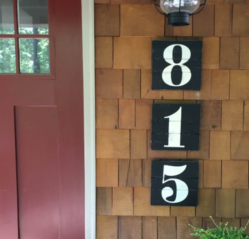 NUMBER WALL ART Rustic house numbers Subway numbers Number