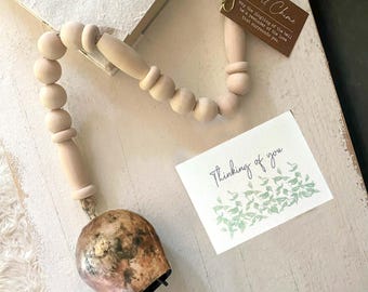 Memorial 26" Mongolian Bell Chime and Personalized Card, Optional Necklace