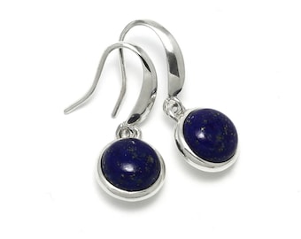 Lapis Lazuli Earrings, 925 Sterling Silver, Unique only 1 piece available! color navy blue, weight 5.4g, #46016