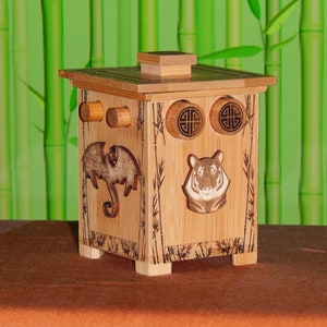 Tiger and Dragon Bamboo puzzle box.