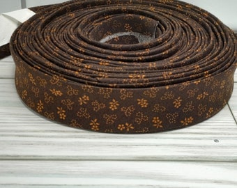 brown small floral, 3+ yard rolls, 1/2" double fold bias tape, quilt binding fabric trim, face mask supplies