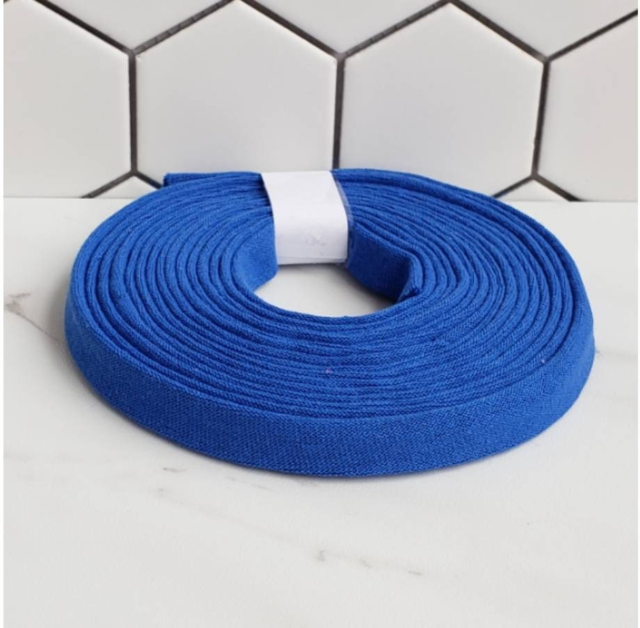 ROYAL BLUE KNIT cotton bias tape 1/2 double fold 3 Etsy