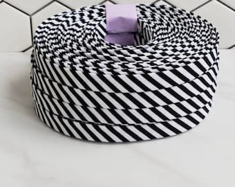 3+ yard rolls of black & white SMALL striped michael miller, bias tape, quilt binding fabric trim, face mask
