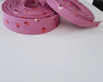 Strawberry mini daisy pink, 3+ yard rolls, 1/2" double fold bias tape, 1" single fold, quilt binding, fabric trim, sewing supplies premium