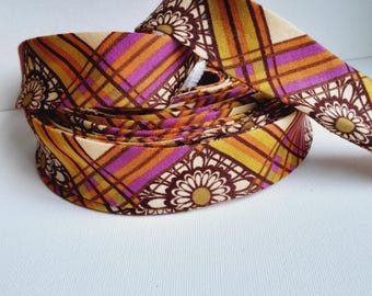 Argyle plaid floral, 3+ yard rolls, 1/2" double fold bias tape, 1" single fold, quilt binding fabric trim, face mask, sewing supplies