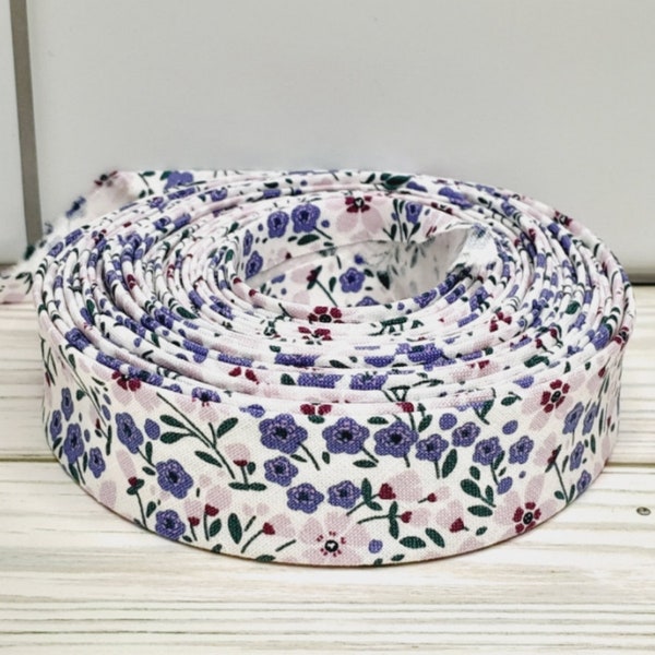 Singer purple floral, 3+ yard rolls, 1/2" double fold bias tape, quilt binding fabric trim, face mask, sewing supplies