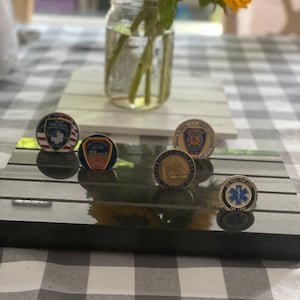 Military challenge coin display manmade quartz