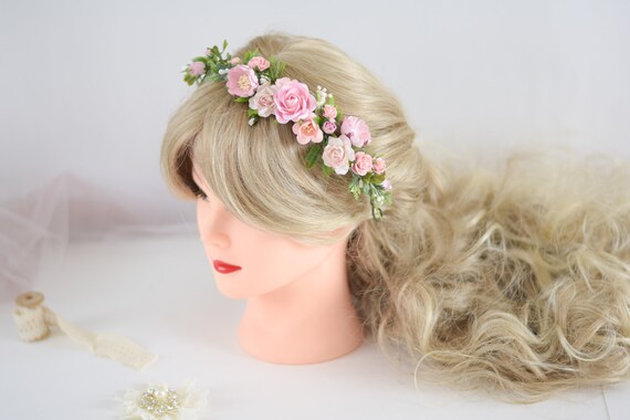Bridal Flower Crown Hair Piece Baby Hair Crown Toddler Flower Crown Flower Headband Flower Girl Crown Wedding Floral Hair Crown For Bride