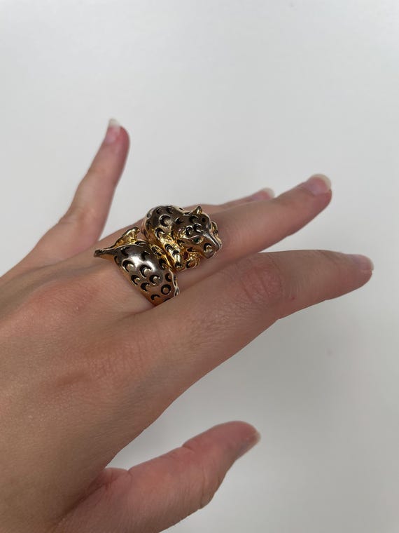 Vintage Jaguar Chunky Statement Ring - image 2