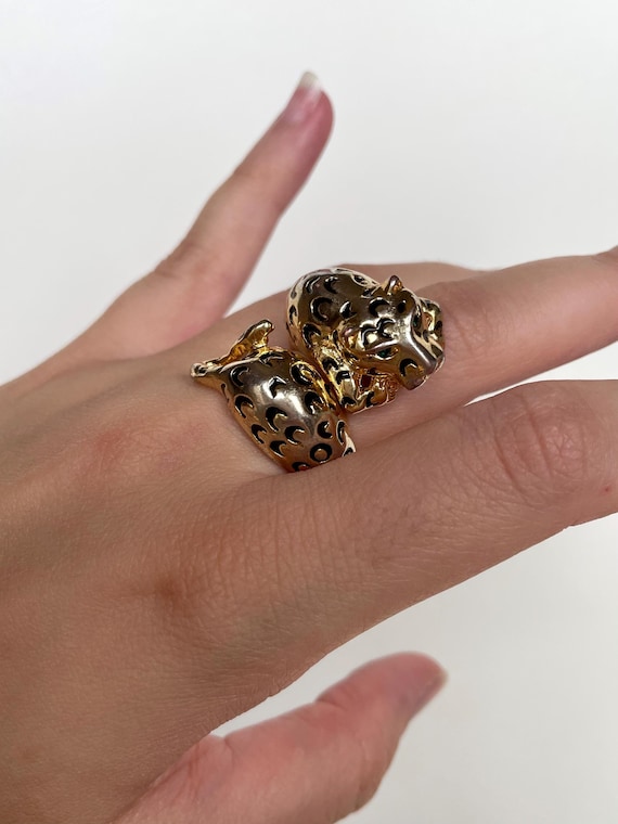 Vintage Jaguar Chunky Statement Ring - image 1