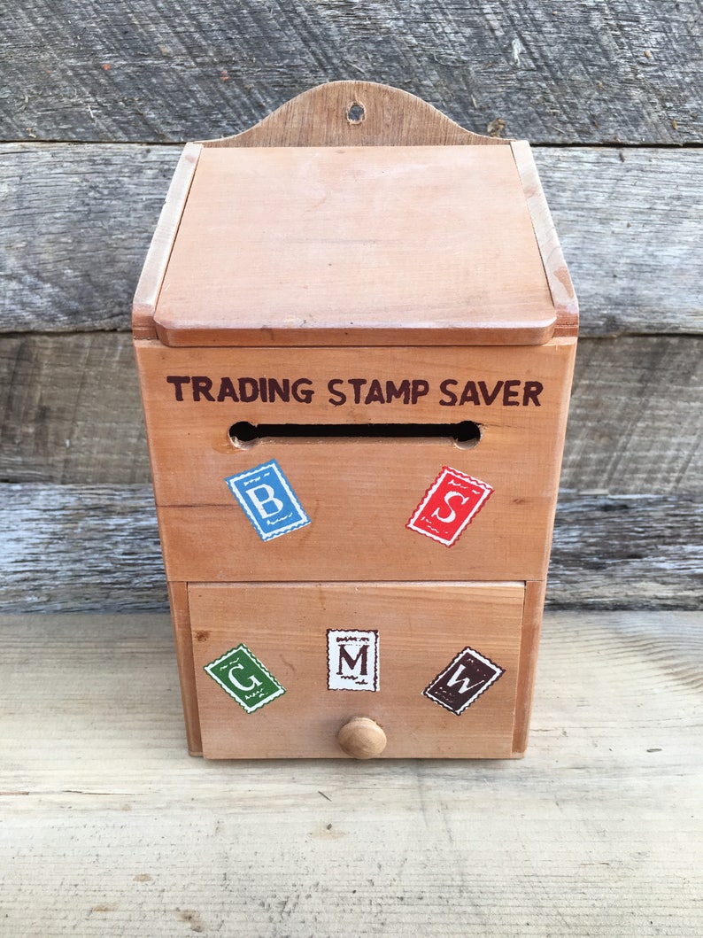 Vintage Trading Stamp Saver Box 1950's S & H Green Stamps Etsy