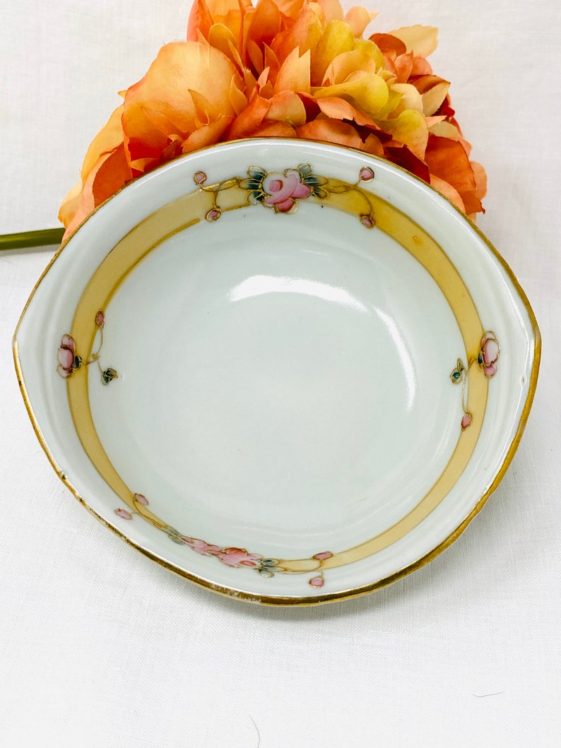 Nippon Trinket Dish Raised Paint Hand Painted Jewelry Etsy