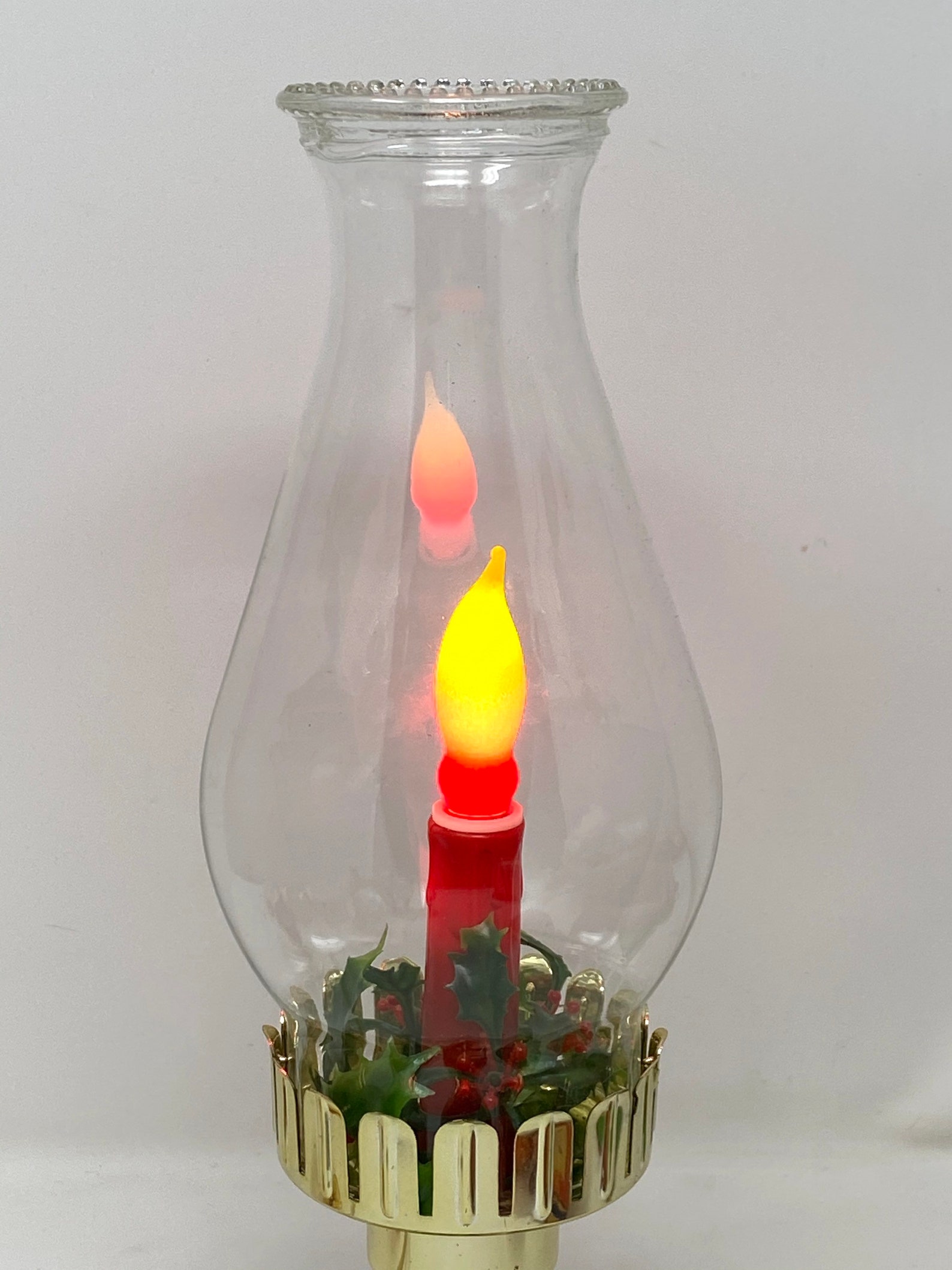 Vintage Christmas Candle Light Hurricane Candle Light Etsy