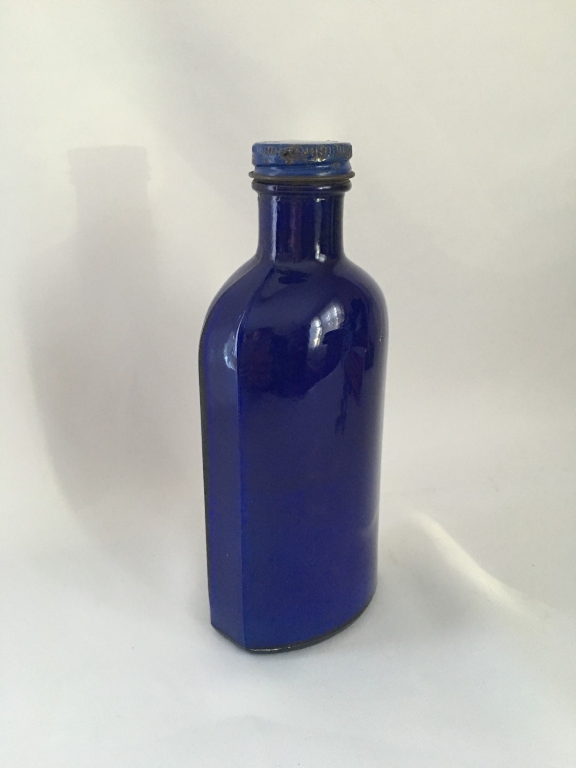 Vintage Cobalt Blue Bottle Vintage Glass Bottle 1950's Etsy UK