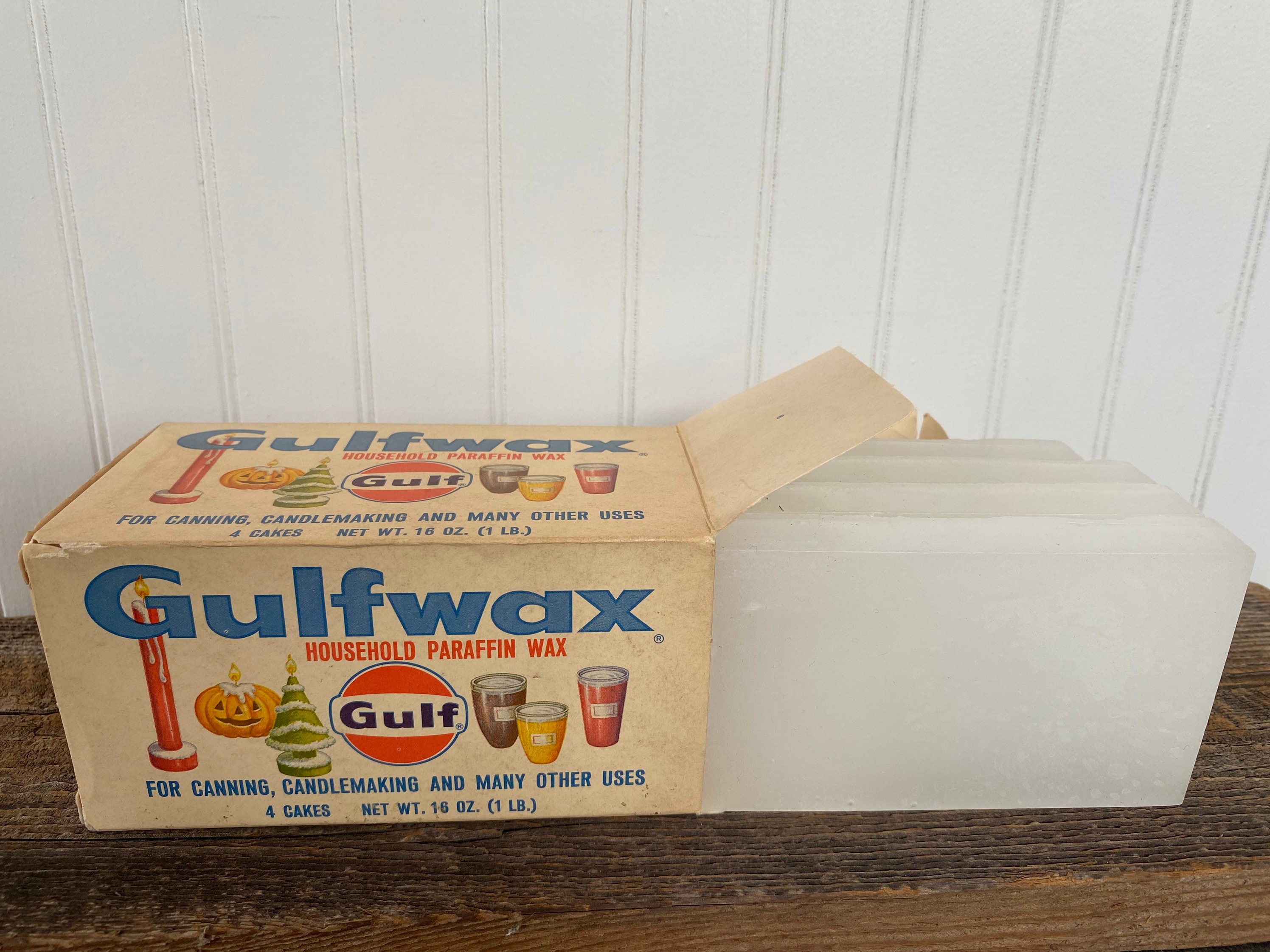 Vintage Gulf Wax Candle Making Canning Parrafin Wx Etsy