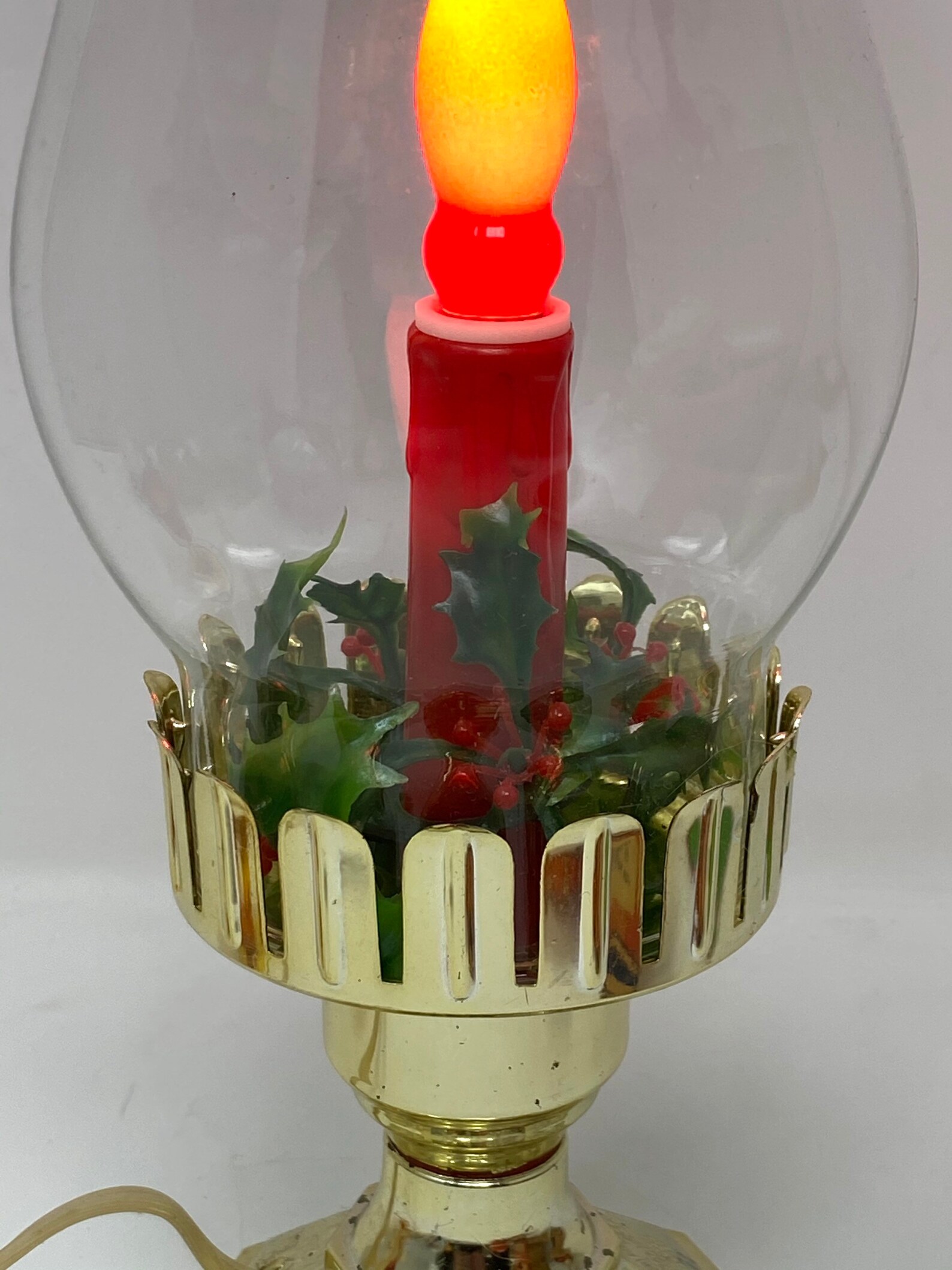 Vintage Christmas Candle Light Hurricane Candle Light Etsy