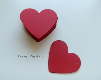 Valentine Red Heart Gift Tags Name Tags