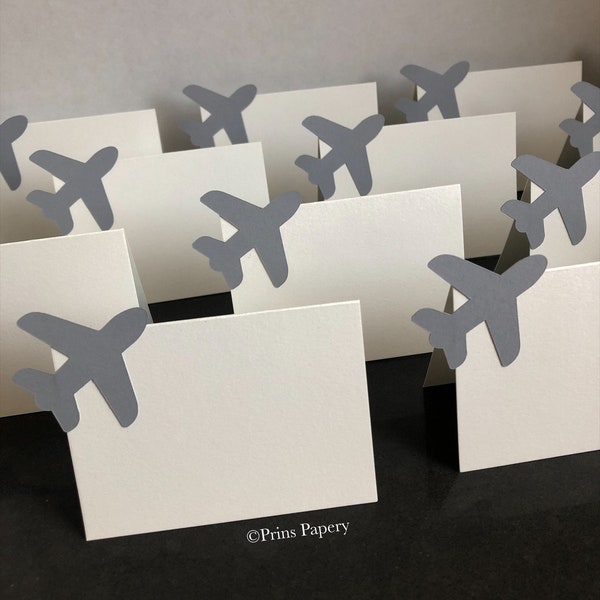 Ready to ship Gray Airplane Place Cards Name Cards Party Decor 10